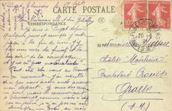 CPA Puget Theniers A M vue artistique entre les arbres 