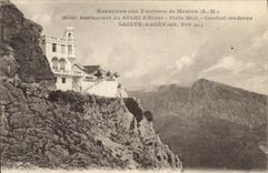 CPA Excursion aux environs de Menton A M hotel restaurant du Righi d'hiver Plein midi confort modern