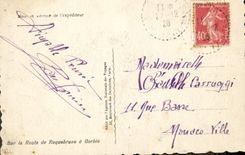 CPA Sur la Route de Roquebrune a Gorbio