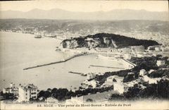 CPA Nice Vue prise du Mont Boron Entree du Port 