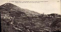 CPA La Turbie Vue generale prise de la route de la Grande Corniche 