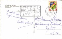 CPA Menton La Promenade et la Plage vues du Casino 