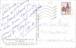 CPA Berthemont les Bains Colonie de Vacances de la Condamine Statue de St Vincent de Paul 