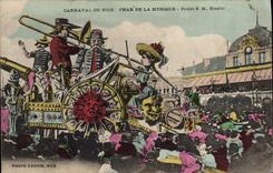 CPA Carnaval de Nice char de la Musique projet S M Biasini 