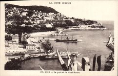 CPA la Cote d'Azur Nice le port et le Mont Boron 