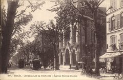 CPA Nice Avenue de la Victoire Eglise Notre Dame 