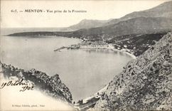 CPA Menton vue prise de la Frontier 