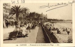 CPA Cannes Promenade de la Croisette et la Plage 