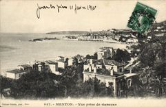 CPA Menton Vue prise de Garavan 