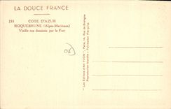 CPA La Douce France Cote d'Azur Roquebrune Alpes Maritimes Vieille rue dominee par le Fort