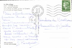 CPSM La Cote d'Azur Cannes Vue generale aerienne sur la plage du Midi le port la croisette et la col