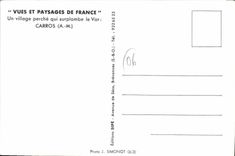 CPSM Vues et Paysages de France Un village perche qui surplombe le Var Carros 
