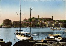 CPSM Menton Cannes Le Port et le Mont Chevalier