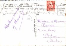 CPSM Menton Cannes Le Port et le Mont Chevalier