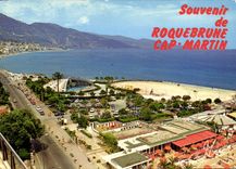 CPSM Roquerbrune Cap Martin (Alpes Maritimes) Plages privees et la piscine