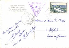 CPSM Tende (alt 815m) Les Alpes Maritimes Vue generale et le Viaduc de la Ligne Coni Turin