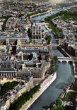 CPSM Paris Vue aerienne La Seine rive gauche de l'Ile de la Cite l'Eglise Notre Dame de Paris