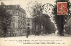 CPA Versailles Rue des Reservoirs Hotel Vatel requisitionne pour les deleques Allemands a la Confere