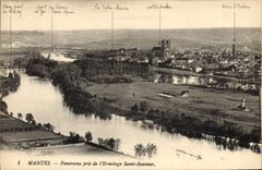 CPA Mantes Panorama pris de l'Ermitage Saint Sauveur