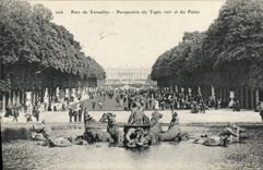 CPA Versailles Parc de Versailles Perspective du Tapis vert et du Palais