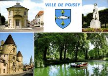 CPSM Ville de Poissy (Yvelines) Couleurs et Lumliere de France L'Octroi Statue de Saint Louis L'Anci