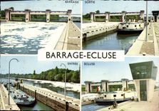 CPSM Acheres Andresy (Seine et Oise) Le Barrage Ecluse