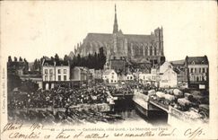 CPA Amiens Cathedrale cote nord Le Marche sur l'eau