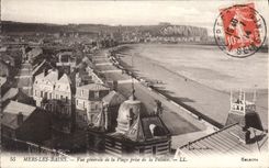 CPA Mers Les Bains Vue generale de la Plage prise de la Falaise