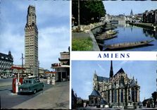 CPSM Amiens (Somme) La Tour Perret Le marche sur l'eau La Cathedrale