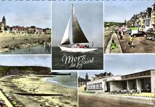CPSM Mers Les Bains (Somme) La digue promenade Vue generale de la plage Le Casino (Fournier Arch) La