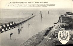 CPA Les Sables D'Olonne La Sortie du Port et la rade 3 frégates françaises Calypso Cybèle Italienne