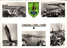 CPA Plage Cote et Port de Croix de Vie 