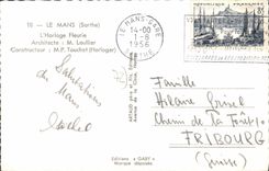CPA Le Mans Sarthe L'Horloge Fleurie 