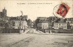 CPA Le Mans La Cathedrale le Tunnel et le Pont en X 