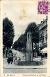 CPA Le Mans Fontaine de la Gare et rue Thiers 