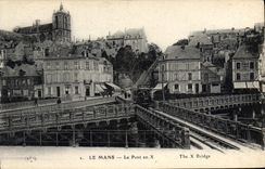 CPA Le Mans Le Pont en X 