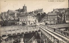 CPA Le Mans Le Pont en X 