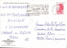 CPSM Laigne en Belin Sarthe vue generale aerienne