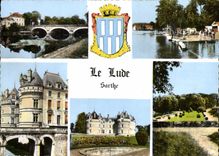CPSM Le Lude Sarthe le Pont sur le Loir Le Chateau facades Est et Sud La terrasse 