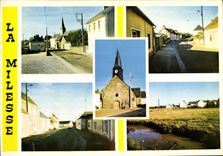 CPSM La Milesse Sarthe l'Eglise le Bourg l'entree du Bourg 
