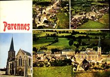 CPSM Parennes Sarthe L'Eglise Vues generales 
