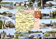 CPSM Sarthe Sille le guillaume le Lude Bonne table Sable Solesmes Sable sur Sarthe la Fleche Le Mans