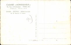 CPA Cabaret Monseigneur rue d'Amsterdam Paris