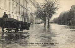 CPA Paris la Grande Crue de la Seine janvier 1910 Avenue Montaigne 