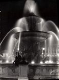 CPSM Paris la Nuit Fontaine de la Place de la Concorde 