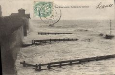 CPA Les Brise Lames Rochers du Calvados 