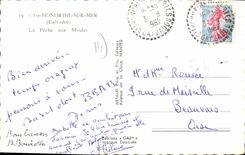 CPA Ste Honorine sur Mer Calvados La Peche aux Moules