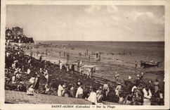 CPA St Aubin Calvados Sur la Plage 