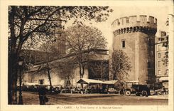 CPA Caen La Tour Leroy et le Marche Couvert 