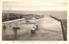 CPA Ouistreham Riva Bella Entree du Port et Courrier du Havre 